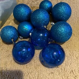 Blue Christmas Ornaments Set